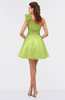 ColsBM Itzel Lime Green Elegant A-line Sleeveless Zip up Short Flower Bridesmaid Dresses