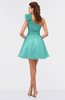 ColsBM Itzel Mint Green Elegant A-line Sleeveless Zip up Short Flower Bridesmaid Dresses
