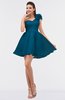 ColsBM Itzel Moroccan Blue Elegant A-line Sleeveless Zip up Short Flower Bridesmaid Dresses