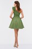 ColsBM Itzel Moss Green Elegant A-line Sleeveless Zip up Short Flower Bridesmaid Dresses