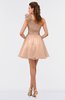 ColsBM Itzel Pale Peach Elegant A-line Sleeveless Zip up Short Flower Bridesmaid Dresses