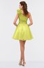 ColsBM Itzel Pale Yellow Elegant A-line Sleeveless Zip up Short Flower Bridesmaid Dresses