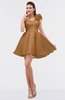 ColsBM Itzel Sandstone Elegant A-line Sleeveless Zip up Short Flower Bridesmaid Dresses