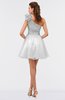 ColsBM Itzel White Elegant A-line Sleeveless Zip up Short Flower Bridesmaid Dresses