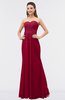 ColsBM Roselyn Dark Red Cute A-line Sweetheart Chiffon Floor Length Ruching Bridesmaid Dresses