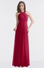 ColsBM Maeve Dark Red Classic A-line Halter Backless Floor Length Bridesmaid Dresses
