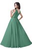 ColsBM Alana Beryl Green Elegant V-neck Sleeveless Zip up Floor Length Ruching Bridesmaid Dresses