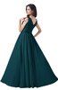 ColsBM Alana Blue Green Elegant V-neck Sleeveless Zip up Floor Length Ruching Bridesmaid Dresses