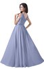 ColsBM Alana Blue Heron Elegant V-neck Sleeveless Zip up Floor Length Ruching Bridesmaid Dresses