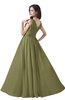 ColsBM Alana Cedar Elegant V-neck Sleeveless Zip up Floor Length Ruching Bridesmaid Dresses