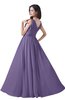 ColsBM Alana Chalk Violet Elegant V-neck Sleeveless Zip up Floor Length Ruching Bridesmaid Dresses