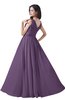 ColsBM Alana Chinese Violet Elegant V-neck Sleeveless Zip up Floor Length Ruching Bridesmaid Dresses