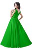 ColsBM Alana Classic Green Elegant V-neck Sleeveless Zip up Floor Length Ruching Bridesmaid Dresses