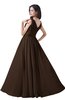 ColsBM Alana Copper Elegant V-neck Sleeveless Zip up Floor Length Ruching Bridesmaid Dresses