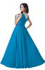 ColsBM Alana Cornflower Blue Elegant V-neck Sleeveless Zip up Floor Length Ruching Bridesmaid Dresses