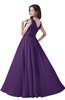 ColsBM Alana Dark Purple Elegant V-neck Sleeveless Zip up Floor Length Ruching Bridesmaid Dresses