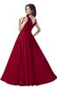 ColsBM Alana Dark Red Elegant V-neck Sleeveless Zip up Floor Length Ruching Bridesmaid Dresses
