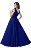 ColsBM Alana Electric Blue Elegant V-neck Sleeveless Zip up Floor Length Ruching Bridesmaid Dresses