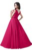 ColsBM Alana Fuschia Elegant V-neck Sleeveless Zip up Floor Length Ruching Bridesmaid Dresses