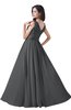 ColsBM Alana Grey Elegant V-neck Sleeveless Zip up Floor Length Ruching Bridesmaid Dresses