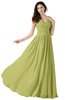 ColsBM Alana Linden Green Elegant V-neck Sleeveless Zip up Floor Length Ruching Bridesmaid Dresses
