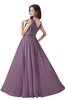 ColsBM Alana Mauve Elegant V-neck Sleeveless Zip up Floor Length Ruching Bridesmaid Dresses