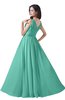 ColsBM Alana Mint Green Elegant V-neck Sleeveless Zip up Floor Length Ruching Bridesmaid Dresses