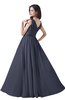 ColsBM Alana Nightshadow Blue Elegant V-neck Sleeveless Zip up Floor Length Ruching Bridesmaid Dresses