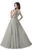 ColsBM Alana Platinum Elegant V-neck Sleeveless Zip up Floor Length Ruching Bridesmaid Dresses