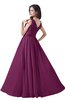ColsBM Alana Raspberry Elegant V-neck Sleeveless Zip up Floor Length Ruching Bridesmaid Dresses
