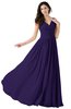 ColsBM Alana Royal Purple Elegant V-neck Sleeveless Zip up Floor Length Ruching Bridesmaid Dresses