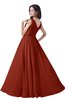 ColsBM Alana Rust Elegant V-neck Sleeveless Zip up Floor Length Ruching Bridesmaid Dresses