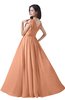 ColsBM Alana Salmon Elegant V-neck Sleeveless Zip up Floor Length Ruching Bridesmaid Dresses