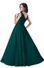 ColsBM Alana Shaded Spruce Elegant V-neck Sleeveless Zip up Floor Length Ruching Bridesmaid Dresses