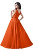 ColsBM Alana Tangerine Elegant V-neck Sleeveless Zip up Floor Length Ruching Bridesmaid Dresses