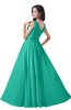 ColsBM Alana Viridian Green Elegant V-neck Sleeveless Zip up Floor Length Ruching Bridesmaid Dresses