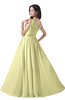 ColsBM Alana Wax Yellow Elegant V-neck Sleeveless Zip up Floor Length Ruching Bridesmaid Dresses