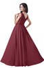 ColsBM Alana Wine Elegant V-neck Sleeveless Zip up Floor Length Ruching Bridesmaid Dresses