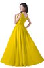 ColsBM Alana Yellow Elegant V-neck Sleeveless Zip up Floor Length Ruching Bridesmaid Dresses