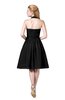 ColsBM Corinne Black Modest Sleeveless Zip up Chiffon Knee Length Ruching Party Dresses
