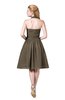 ColsBM Corinne Carafe Brown Modest Sleeveless Zip up Chiffon Knee Length Ruching Party Dresses