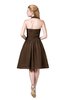 ColsBM Corinne Chocolate Brown Modest Sleeveless Zip up Chiffon Knee Length Ruching Party Dresses