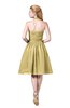 ColsBM Corinne Gold Modest Sleeveless Zip up Chiffon Knee Length Ruching Party Dresses