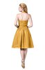 ColsBM Corinne Golden Cream Modest Sleeveless Zip up Chiffon Knee Length Ruching Party Dresses
