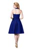 ColsBM Corinne Nautical Blue Modest Sleeveless Zip up Chiffon Knee Length Ruching Party Dresses