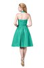 ColsBM Corinne Viridian Green Modest Sleeveless Zip up Chiffon Knee Length Ruching Party Dresses