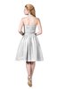 ColsBM Corinne White Modest Sleeveless Zip up Chiffon Knee Length Ruching Party Dresses