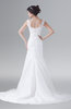 ColsBM Lara White Modest Hall Sleeveless Zipper Court Train Lace Bridal Gowns