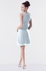 ColsBM Fatima Illusion Blue Modest Sheath Sleeveless Knee Length Beaded Homecoming Dresses