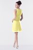 ColsBM Fatima Pastel Yellow Modest Sheath Sleeveless Knee Length Beaded Homecoming Dresses